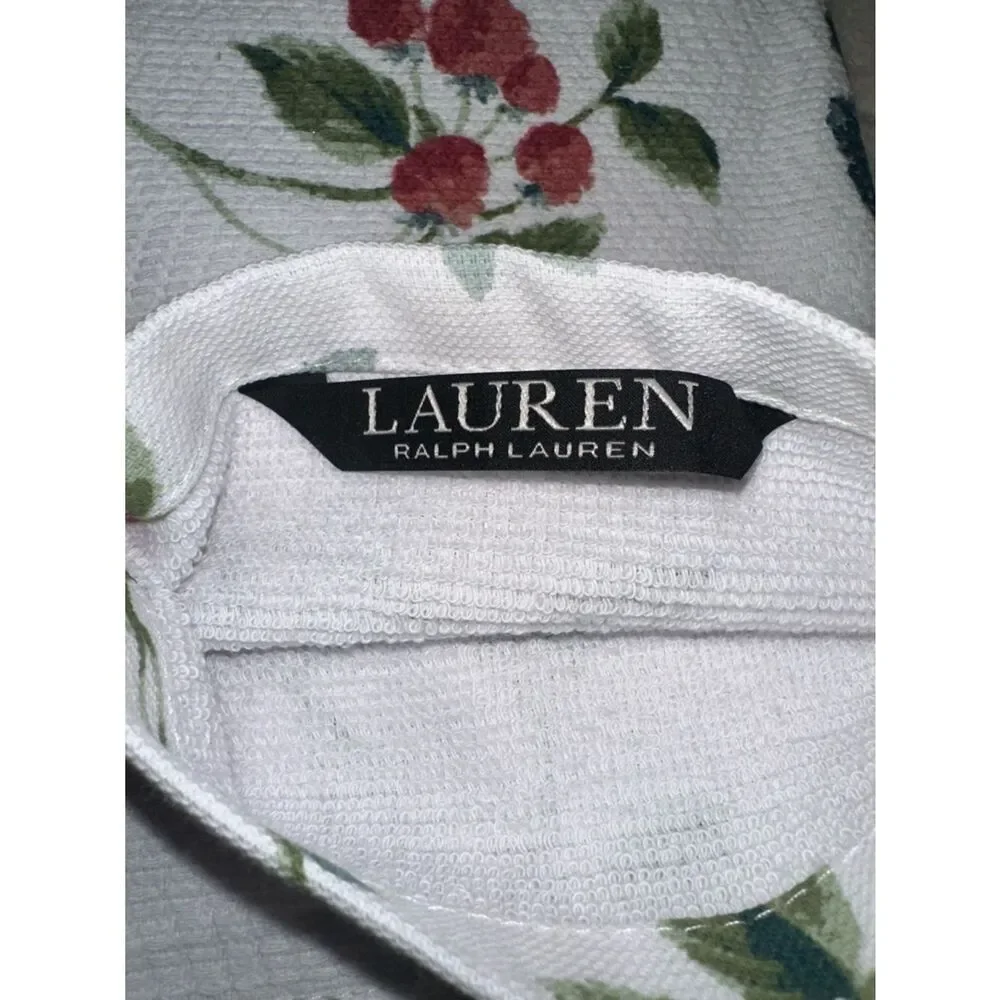 LRL White Red Blue Green Berry Print Terrycloth Cotton Dish Tea Kitchen Towels